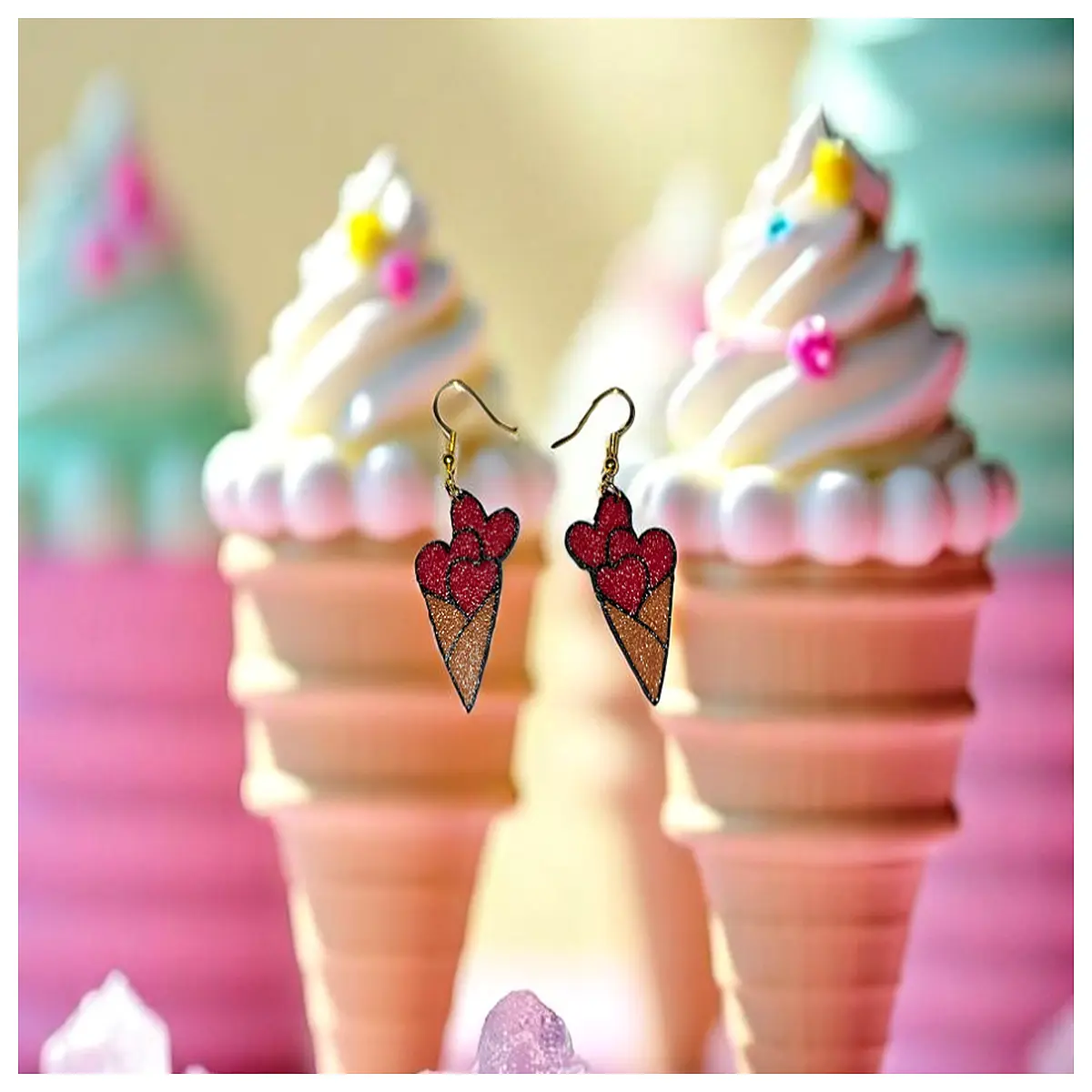 Ice Cream Earrings Women s Cute Sweet Earring Jewelry Girls Accessories Ice Cream Shape Stud Earrings Sweet Gift