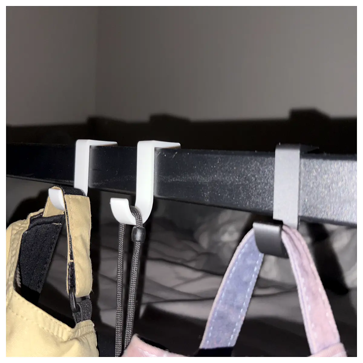 dorm bed hook duty 1 inch for hanging clothes bags backpacks storage organizer