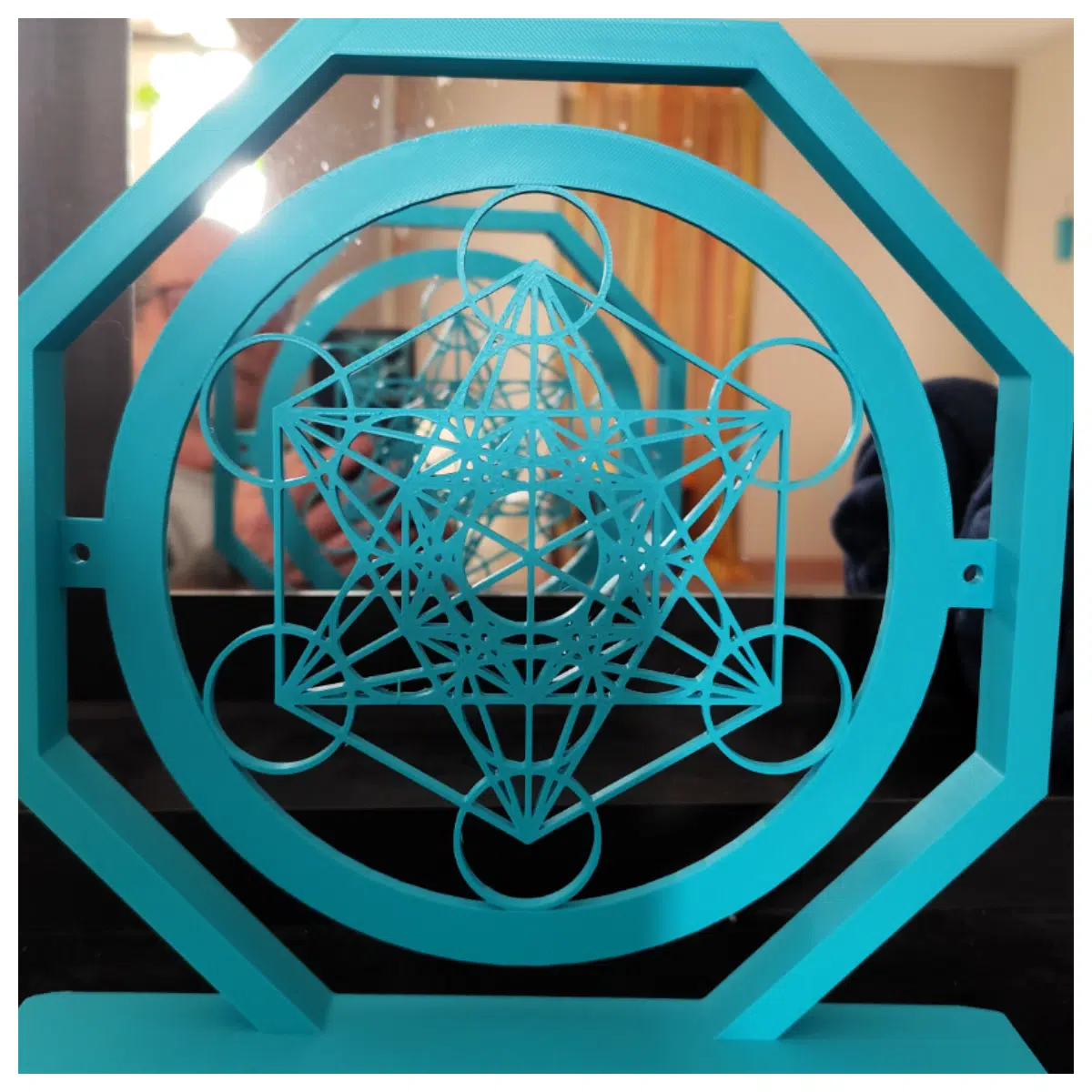 metatron cube shelf geometric metal wall art sacred geometry decor for living room meditation space minimalist modern shelving unit
