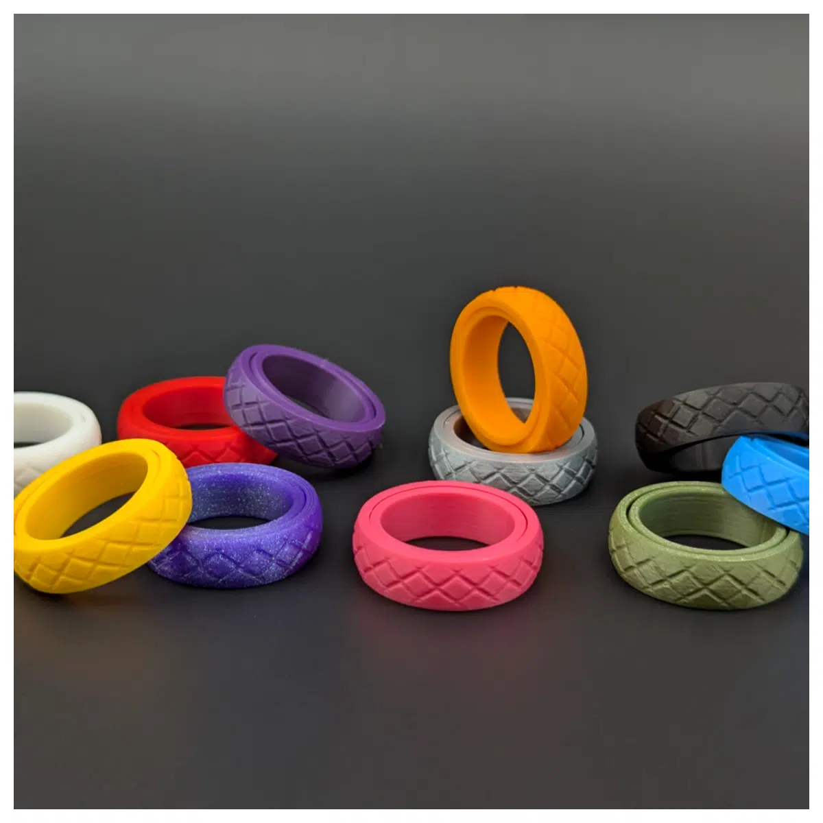 Smooth Print Relief Ring Stress Relief Wristband Finger Relaxation Silent Fidget Ring