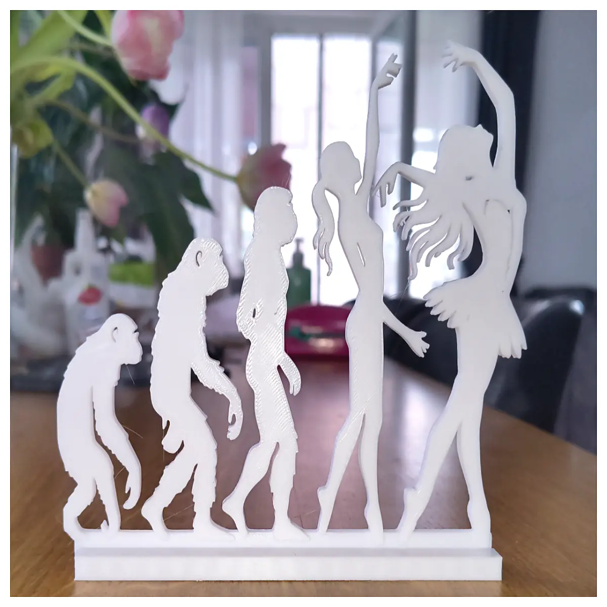 Human Evolution Dancing Girl Silhouette Evolution Art Human Development Silhouette Art Evolution Theme Decor