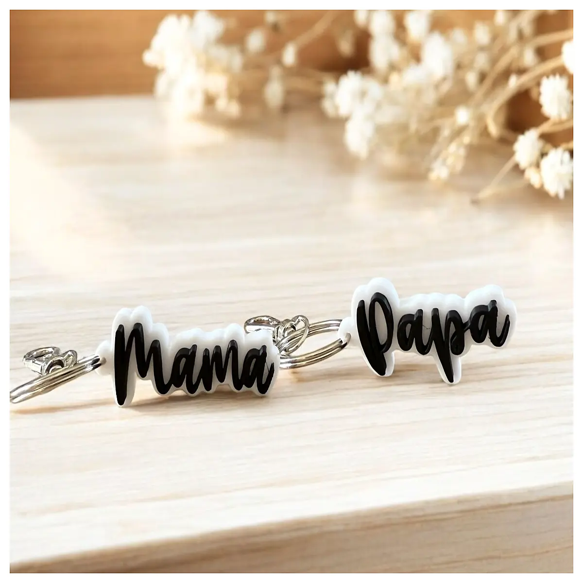 Keychain Mom Dad Car Decoration Hanging Accessory Gift Memorial Present Car Keychains