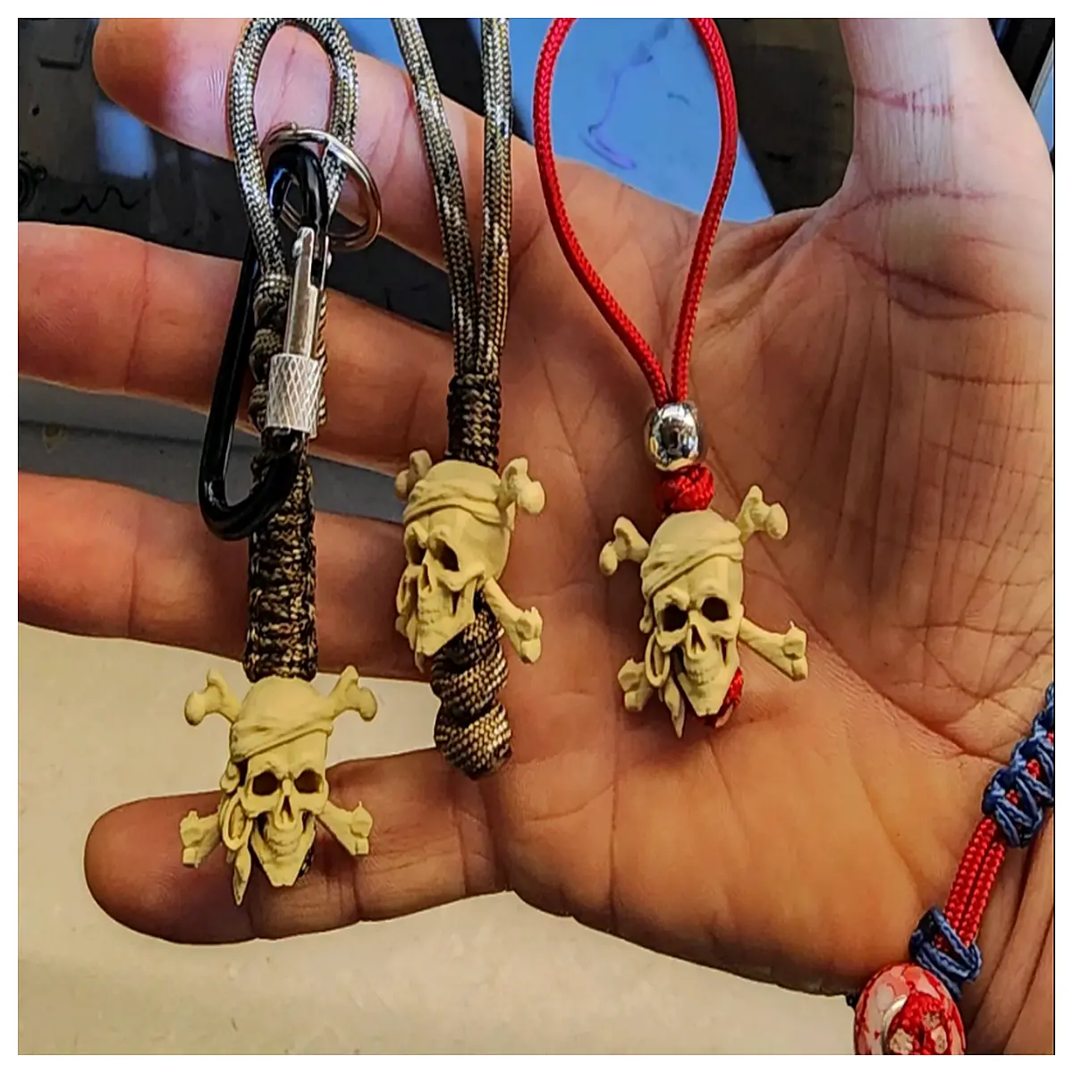 Pirate Bone Charm Bracelet Skeleton Decoration Hanging Ornament Ocean Theme Skull Accessory Bracelet