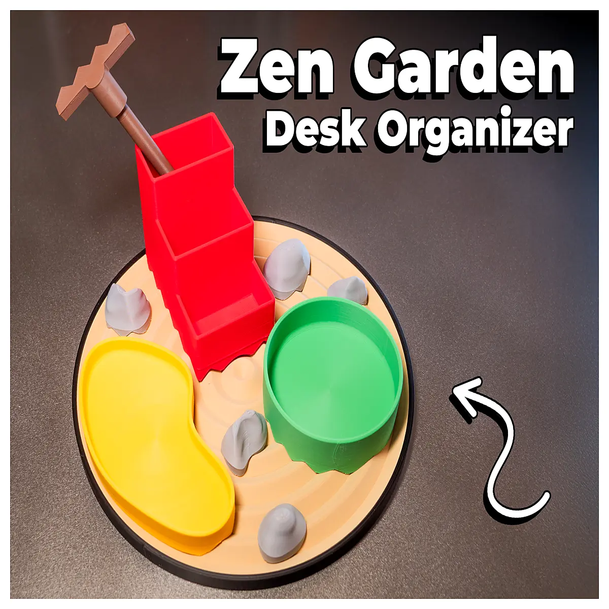 zen garden desktop organizer with miniature rocks and moss minimalist desk accessories for meditation space small storage box for jewelry or incense