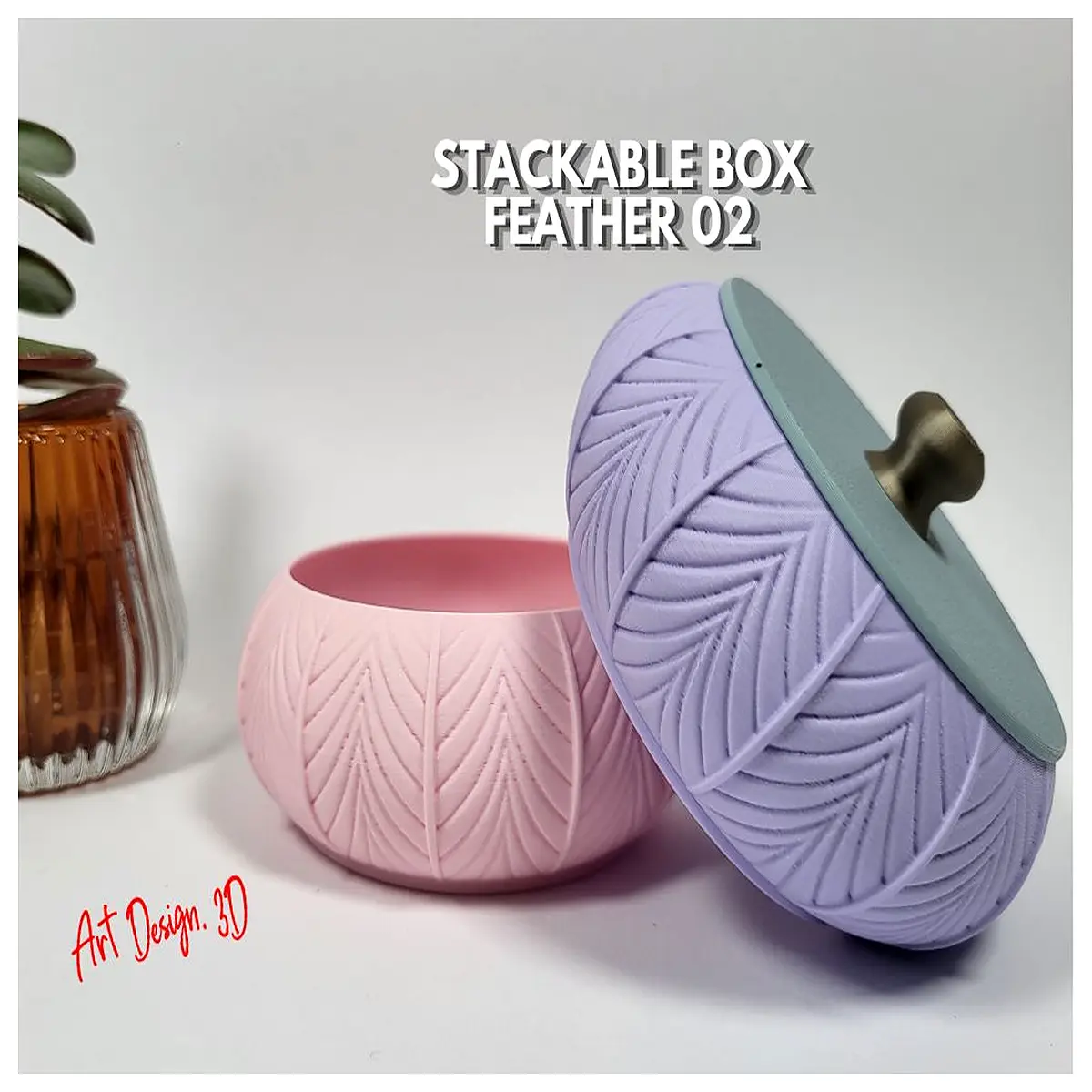 Stackable Feather Jewelry Box 02 Feather Earrings Box Ring Holder Necklace Organizer Jewelry Storage Creative Gift Multi Compartment Design