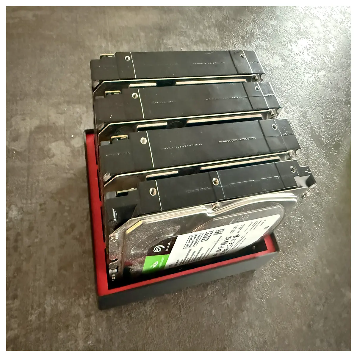 modular gridfinity hard drive storage organizer box for 2 5 ssd hdd desktop cable management system