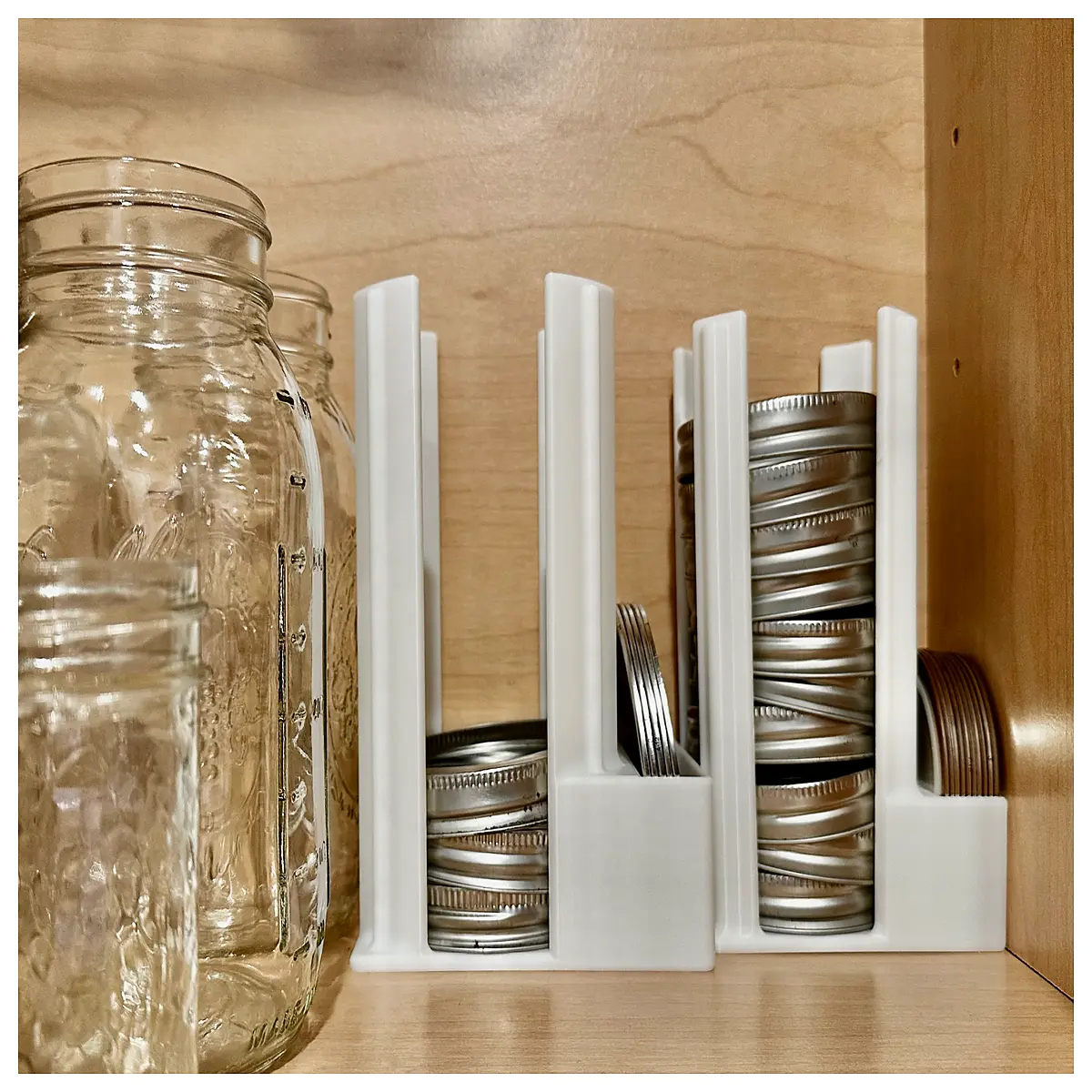 mason jar lid organizer insert for pantry cabinet storage screw band holder rack