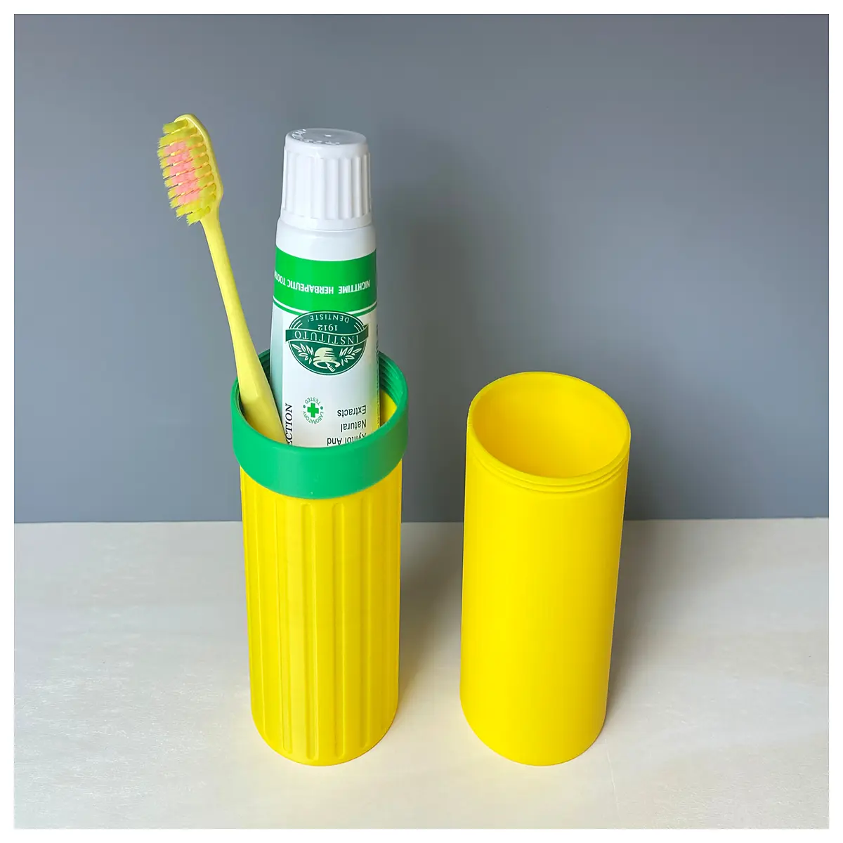 Toothbrush Toothpaste Holder with Drainage Base Cup Organizer for Bathroom Dental Care Storage Solutions