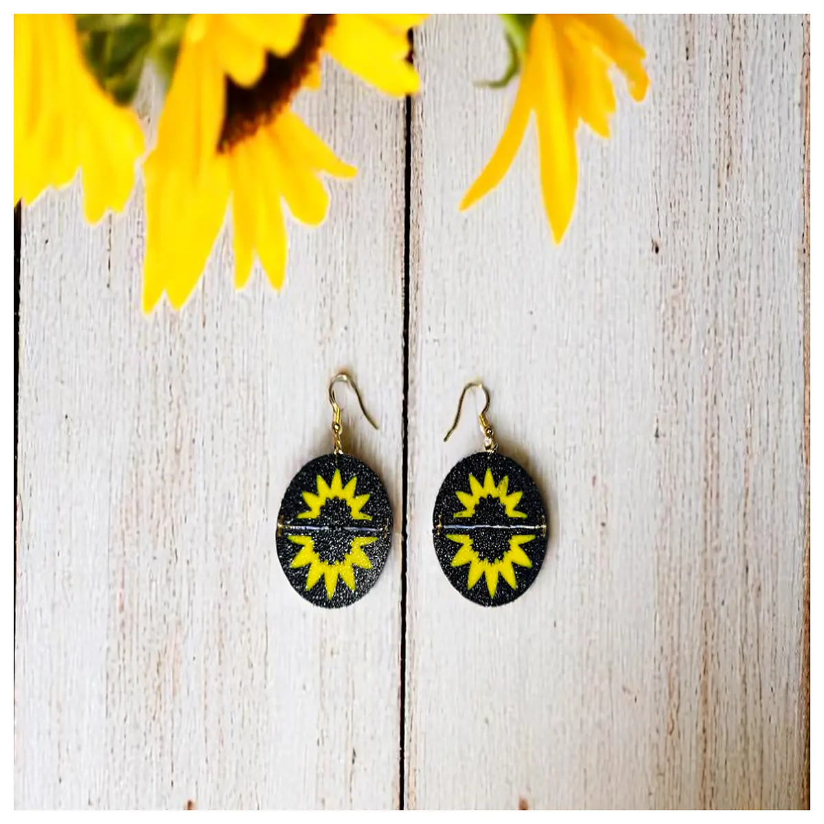 Double Sunflower Earrings Mid Floral Earring Jewelry Decoration Elegant Women s Party Gift Party Earrings