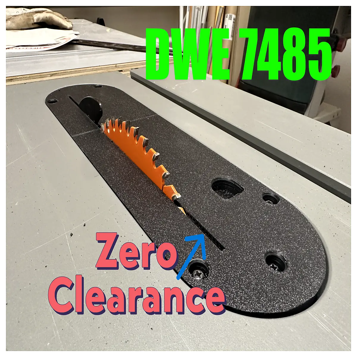 dwe7485 zero clearance insert table saw replacement parts miter gauge slot upgrade
