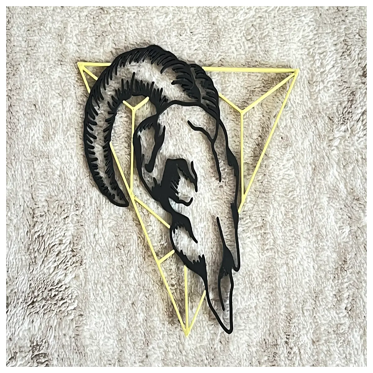 Geometric Sheep Skull Wall Art Decor Wall Hanging Sculpture Animal Head Ornament Wall Decor
