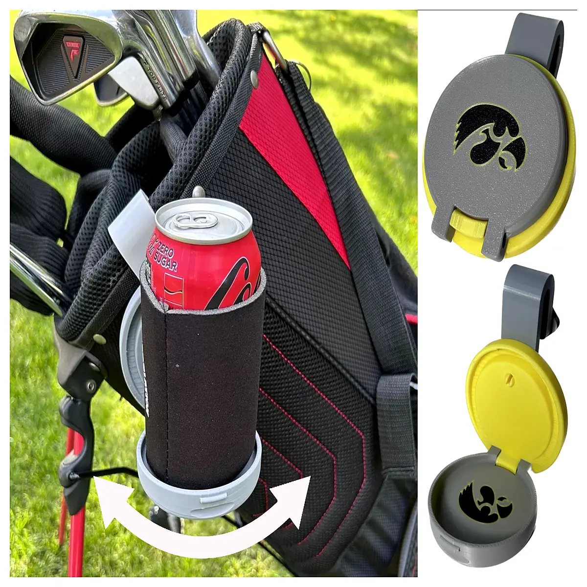 Zero Iowa Hawkeyes Folding Drink Holder Sports Team Memorabilia Outdoor Travel Gift Cup Stand