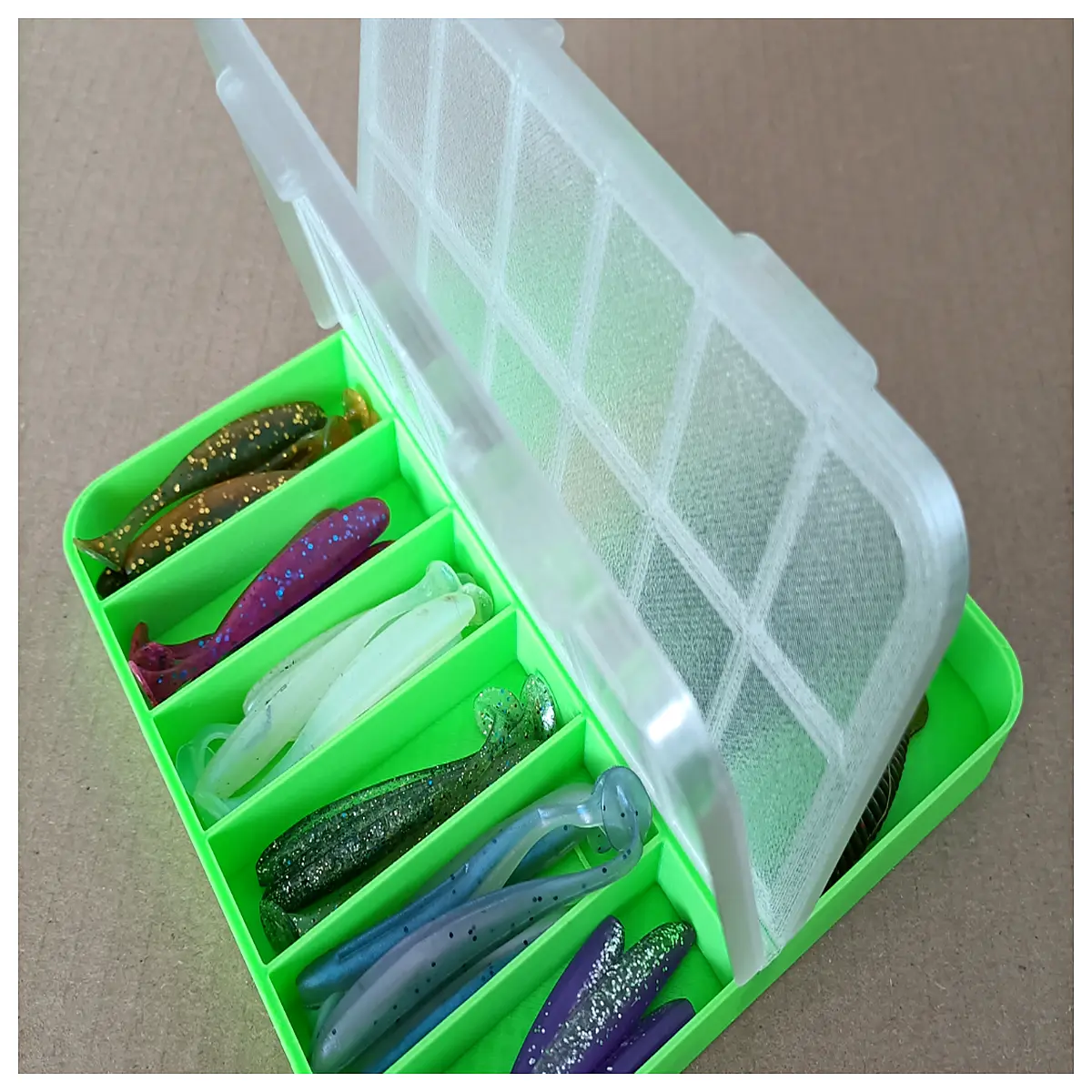 large single sided tackle box organizer storage container for fishing lures hooks sinkers gear