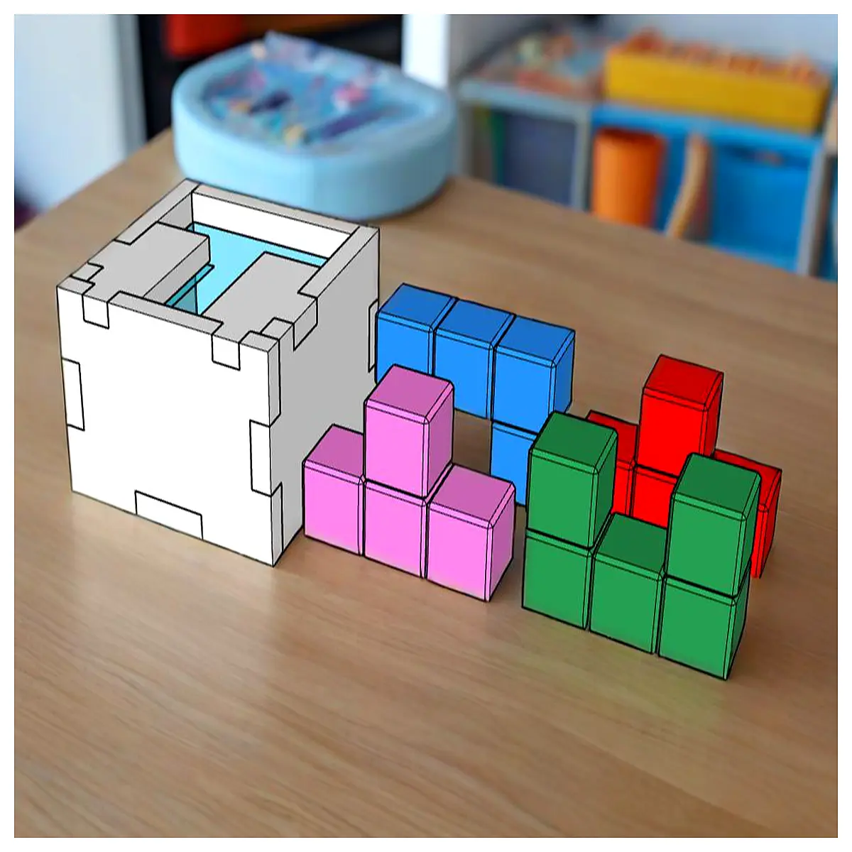 Cube Puzzle Brain Teaser Illustrated Solution Kids Learning Logical Thinking Puzzle Game