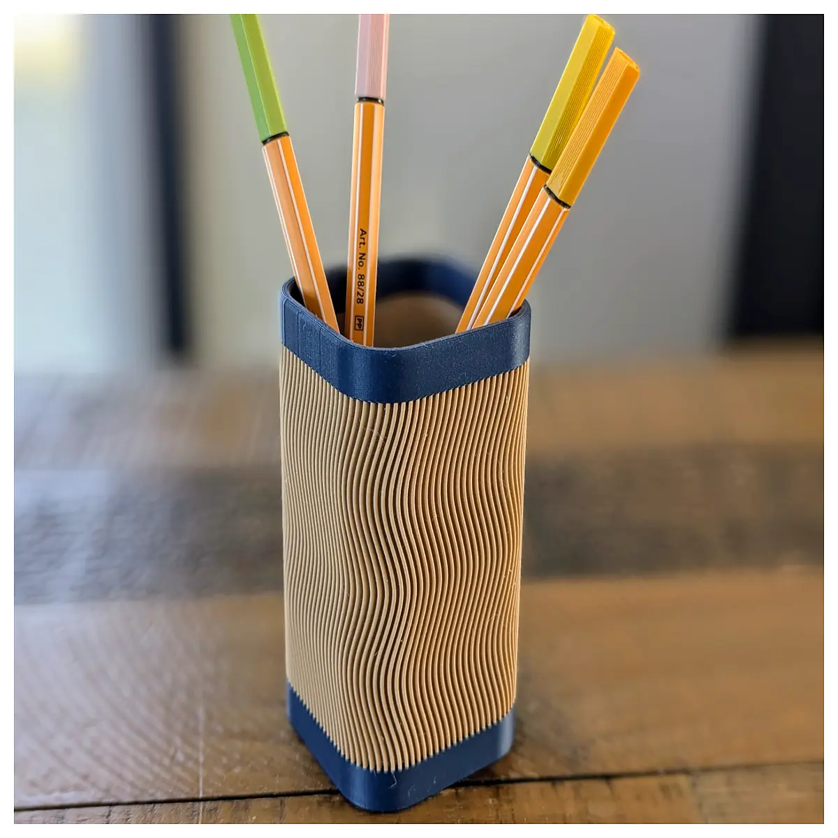 navy blue pencil holder desk organizer nautical theme stationery storage container for office school supplies