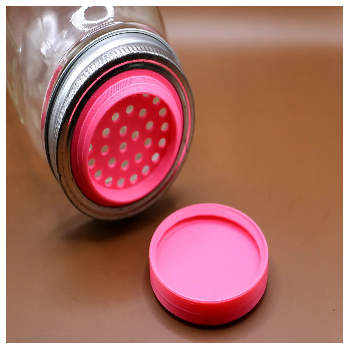 Medium Diameter Mason Jar Shaker Lid Sealed Container Food Storage Shake Open Cap Kitchenware