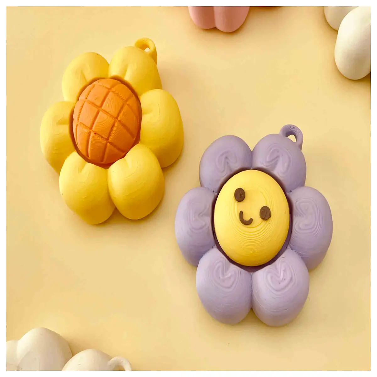 it fidget keychain anti stress relief toy for anxiety cute smiley face popper keyring