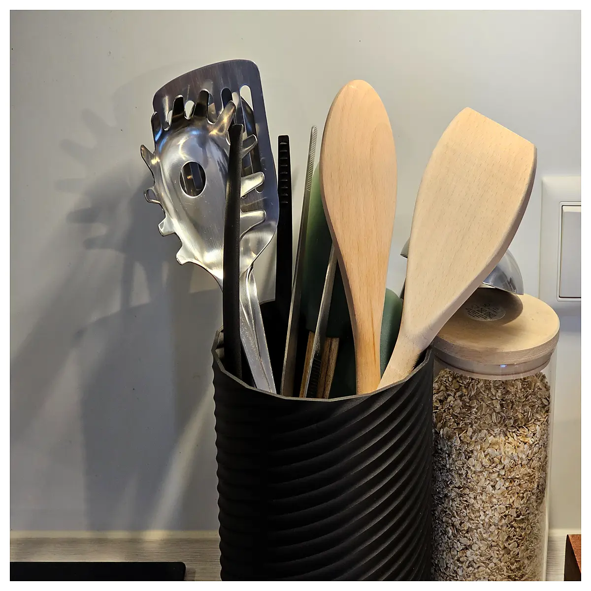 kitchen utensil holder organizer counter rack stainless steel storage for spoons spatula ladle cooking tools