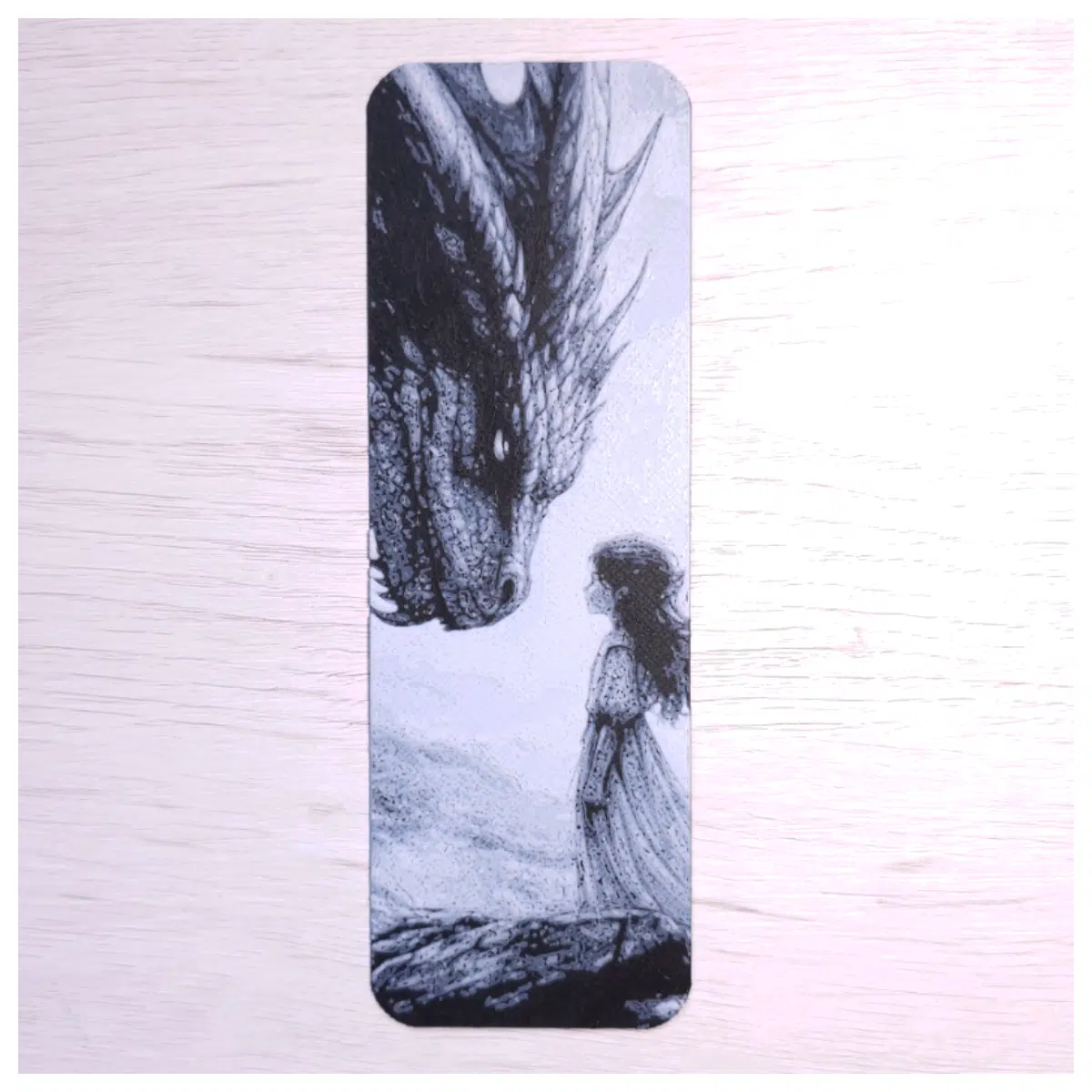 Girl Dragon Bookmark Dragon Design Bookmark Dragon Motif Bookmark Hand Painted Bookmark Dragon Theme Gift Collectible