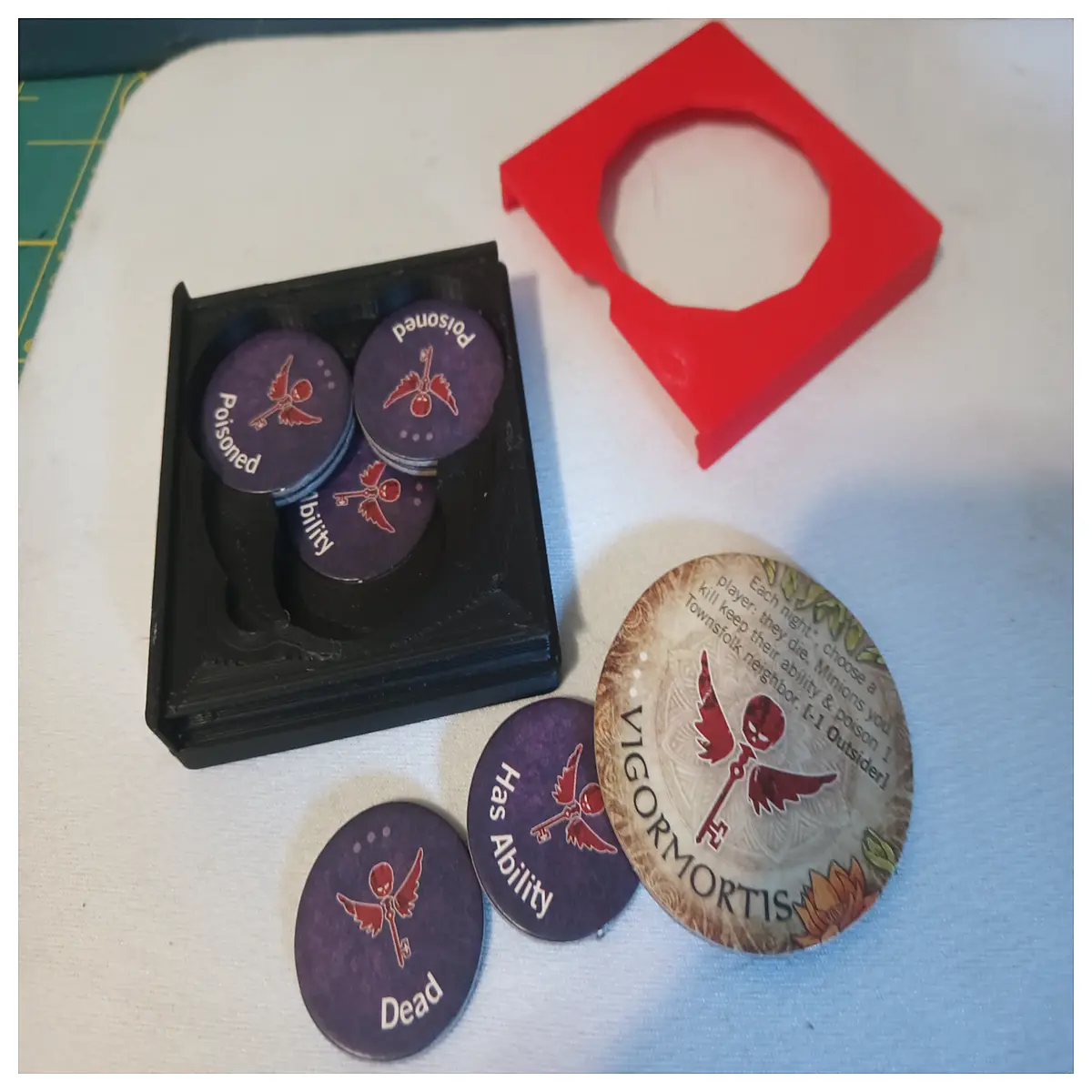 blood moon countdown tower storage box organizer for board game accessories