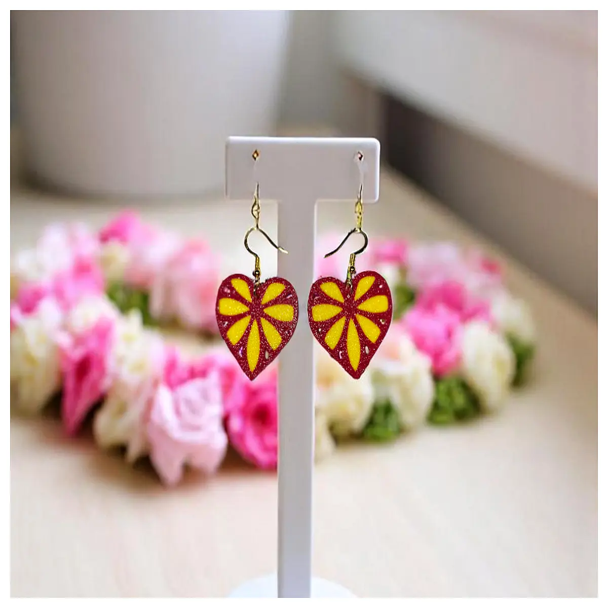 Flower Earrings Women s Elegant Accessories Artificial Flower Earring Girlfriend Best Friend