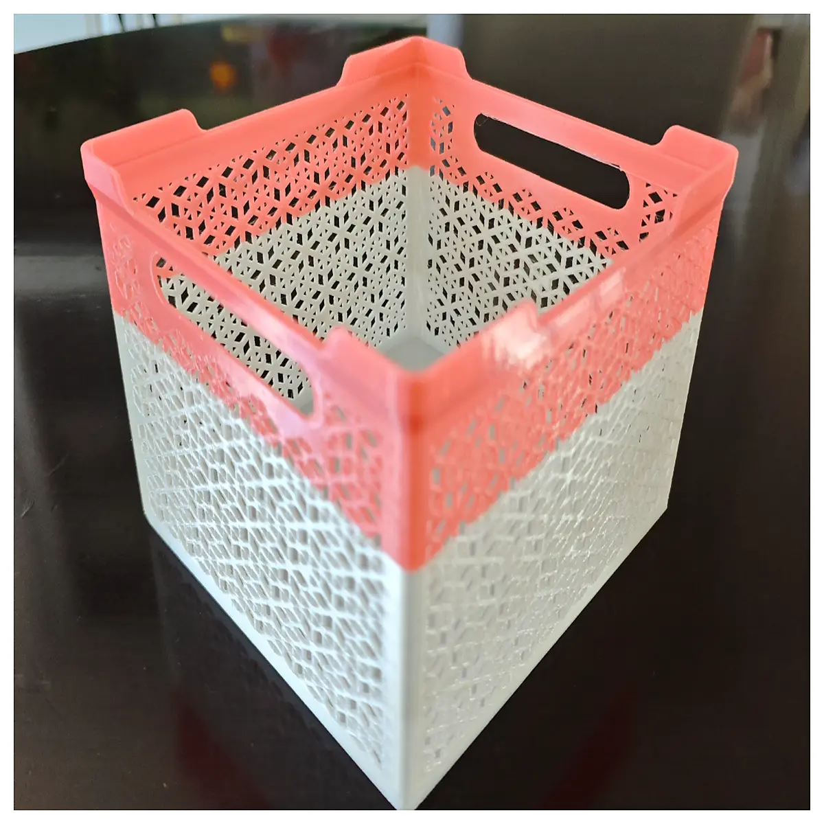 Stackable Storage Boxes Basket Hollow Storage Box Support Easy Print Organization Boxes Home Storage Space Saving