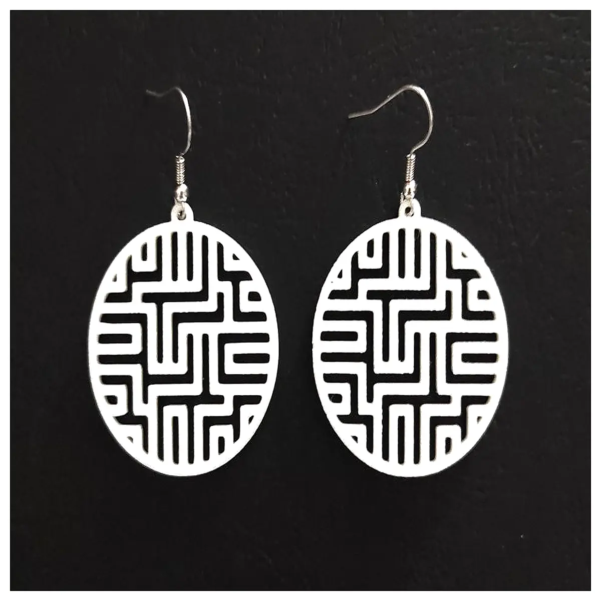 maze labyrinth geometric drop earrings for women abstract maze design dangle jewelry spiral shape earrings