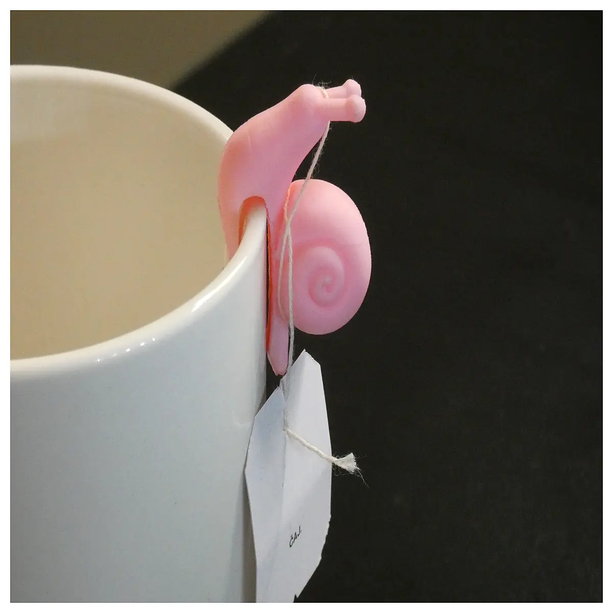 cute snail tea bag holder clip for mug handle whimsical kitchen decor heat silicone tea infuser novelty tea lovers