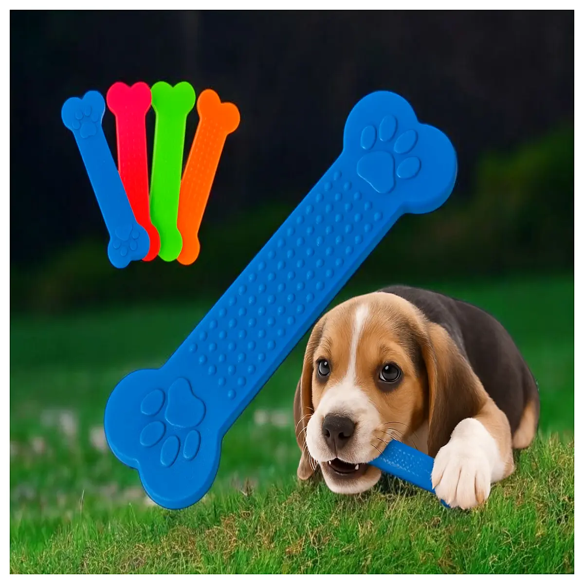 Dog Chew Toys Rubber Bones Interactive Dog Toys for Puppies Adult Dogs Training Dental Care Accessories