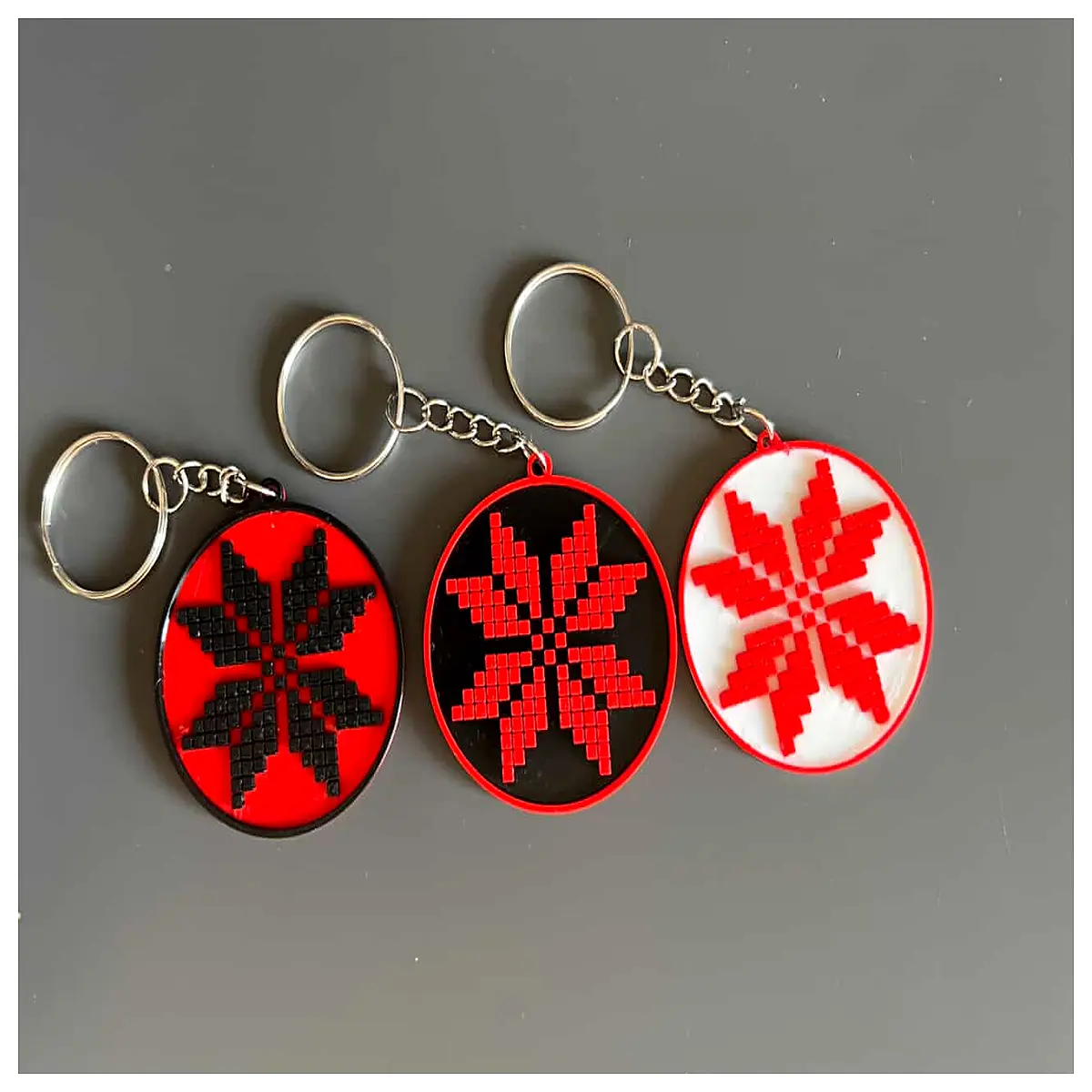 Palestinian Embroidered Star Keychain Handicraft Ethnic Decoration Gift Embroidery Jewelry Traditional Culture