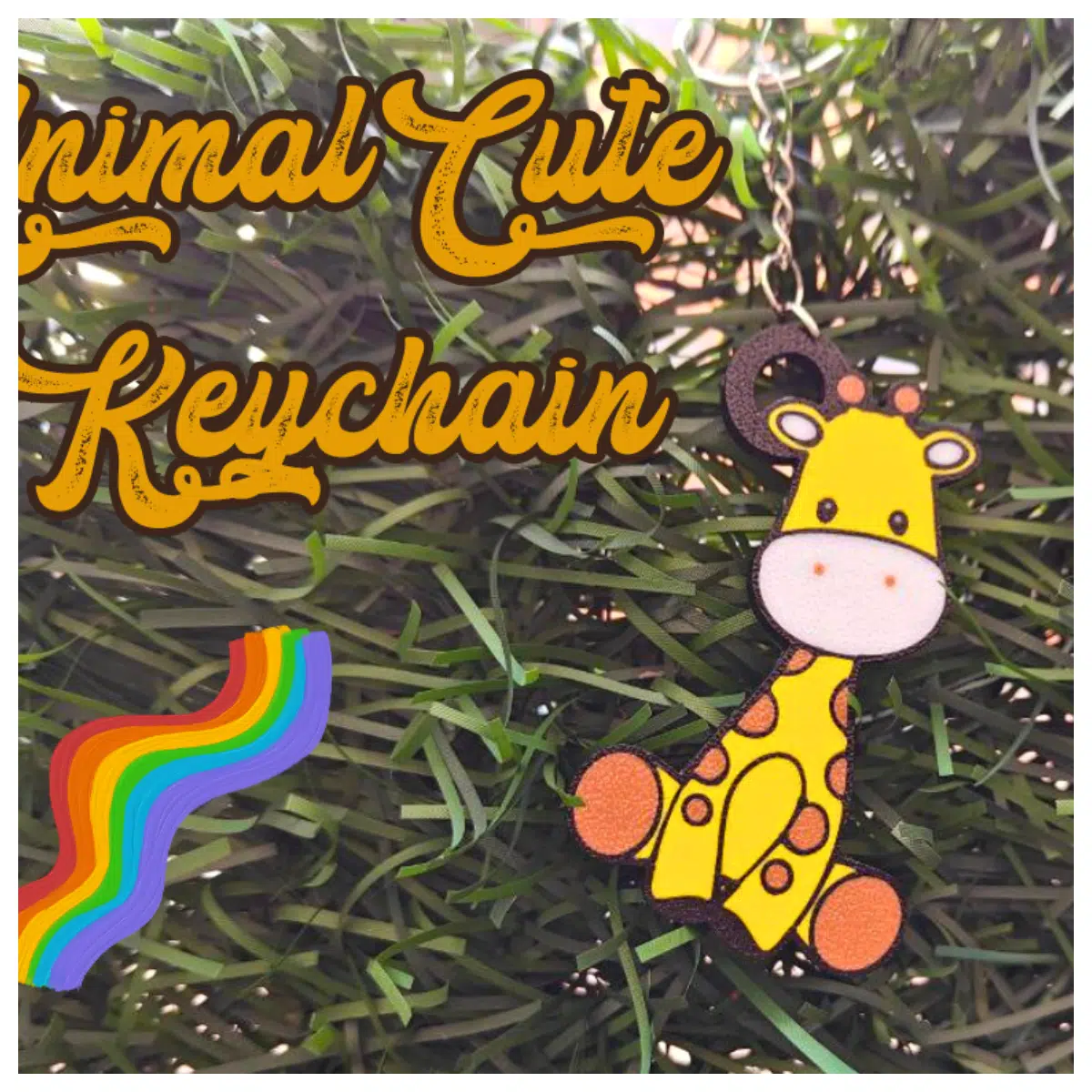 Montessori Giraffe Keychain Toy Baby Educational Figures Kids Gift Novelty Charm