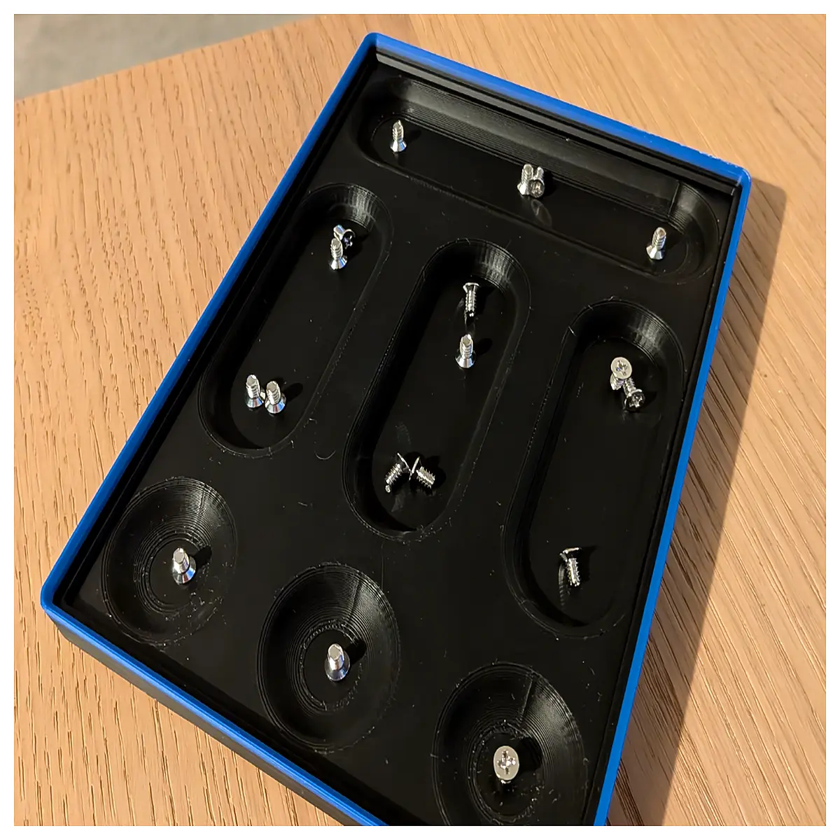 magnetic parts organizer box 3x4 grid compartments for screws nuts bolts workshop tool storage