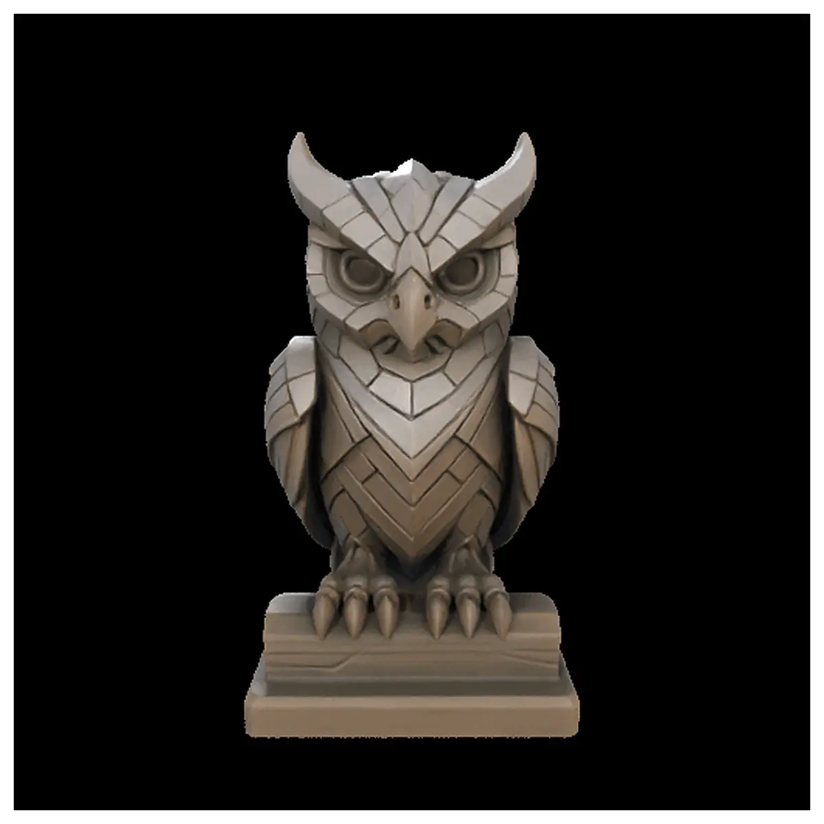 mythical owl statue dragon scale armor fantasy decor fantasy art gift