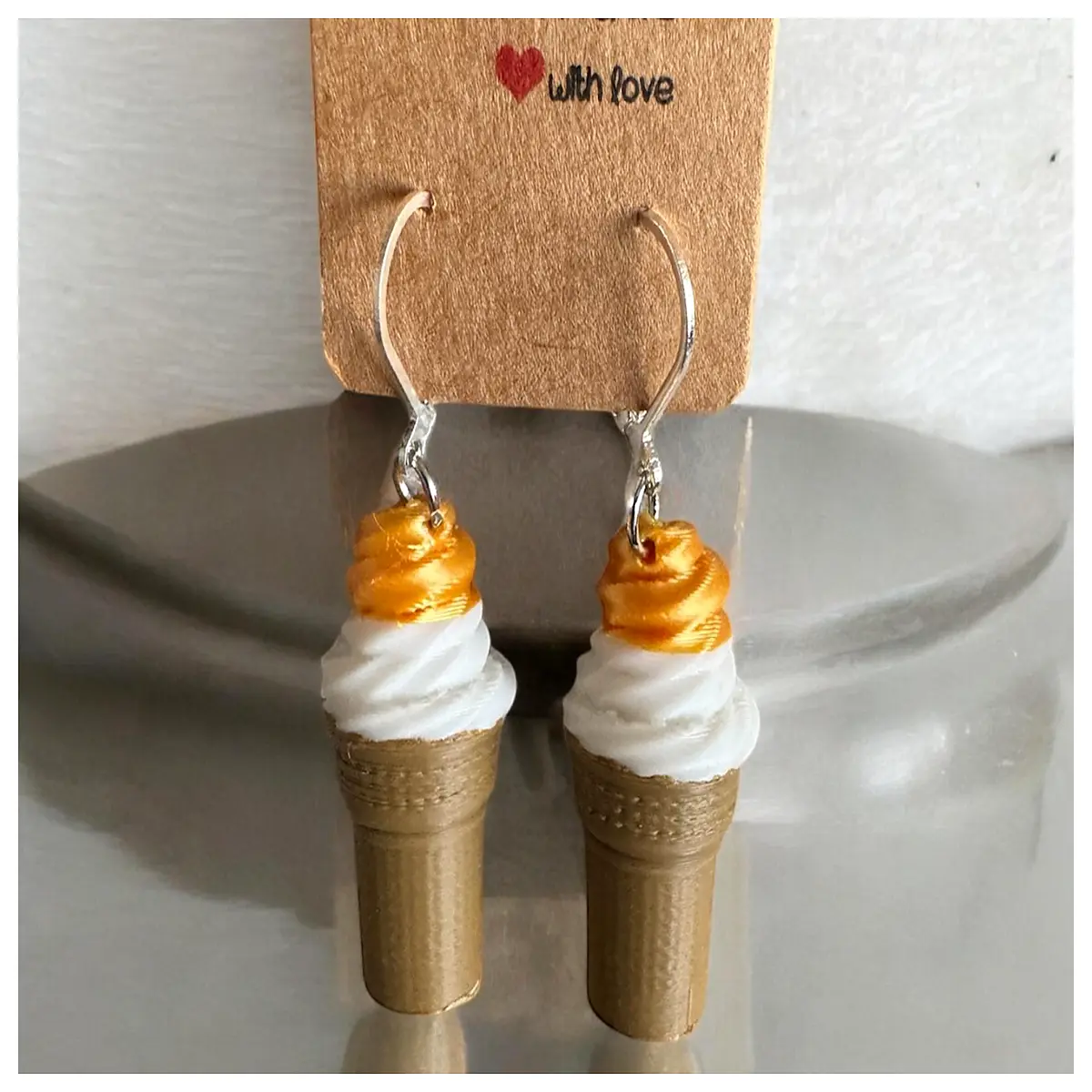 Ice Cream Ball Earrings Women Sweet Cute Decoration Snack Earrings Edible Earring Ice Cream Shape