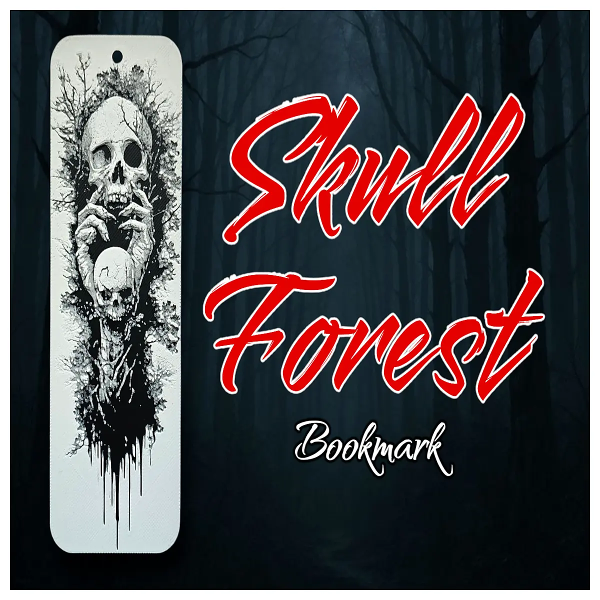 Skull Forest Bookmark Paper Bookmark Forest Theme Bookmark Anime Bookmark Student Bookmark Friends Family