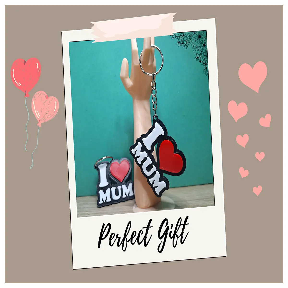Keychain I Love Mom Mom Gift Keyring Sentiment Keepsake Girls Small Accessory Mom
