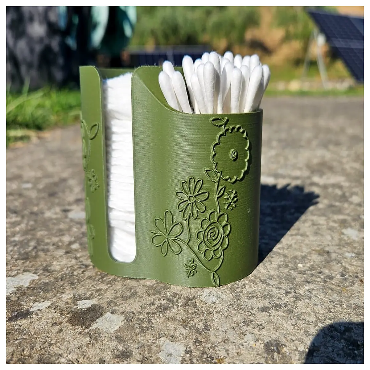 makeup cotton pad holder organizer with lid for vanity desk bathroom counter q tip storage box container