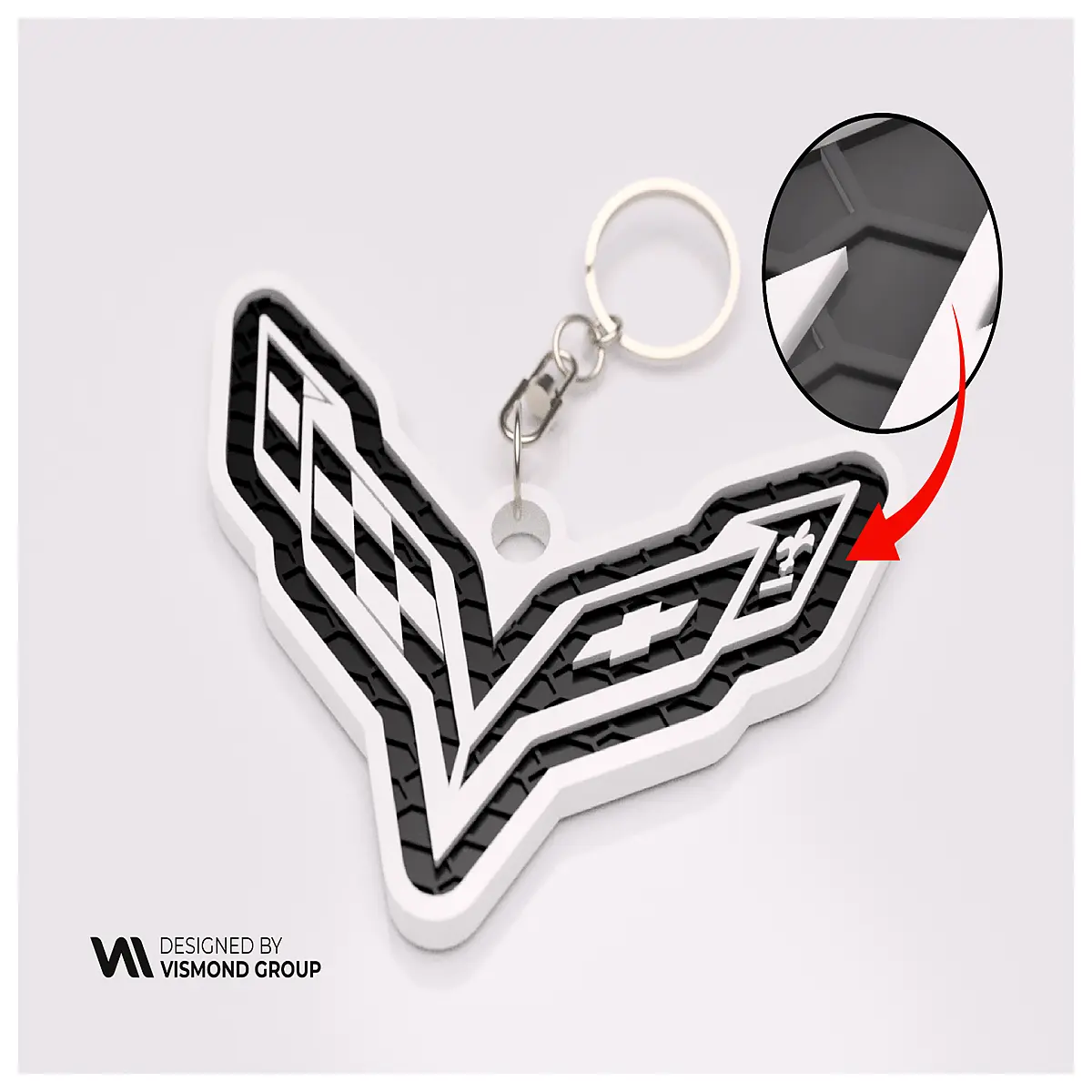 Corvette Keychain Car Accessory Collector s Item Keyring Corvette Gift Classic Car Enthusiast Decoration