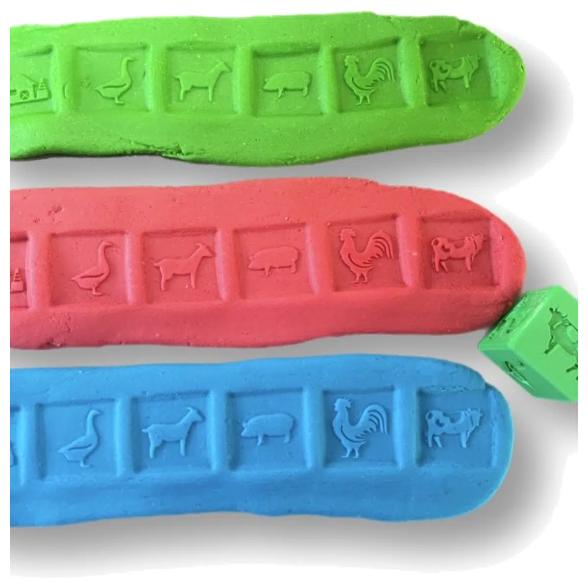 playdough stamp blocks farm animals set kids play clay molds