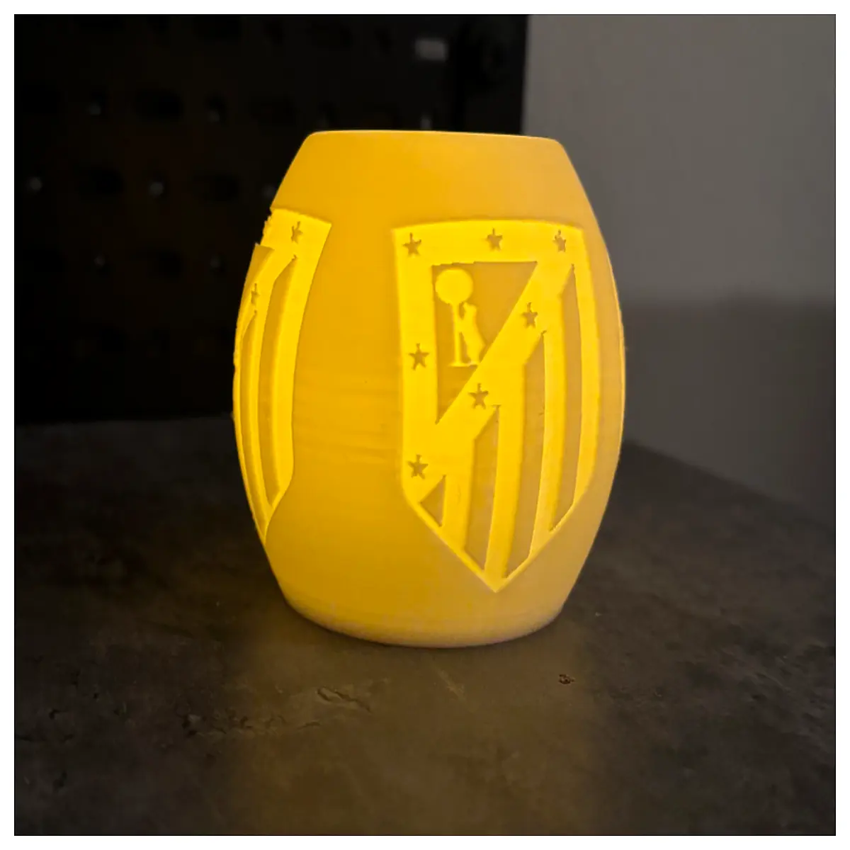 atletico madrid candle holder home decor gift team colors red white table centerpiece