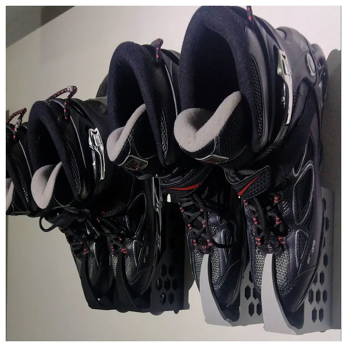 inline skate rack wall mount storage organizer for rollerblades boots