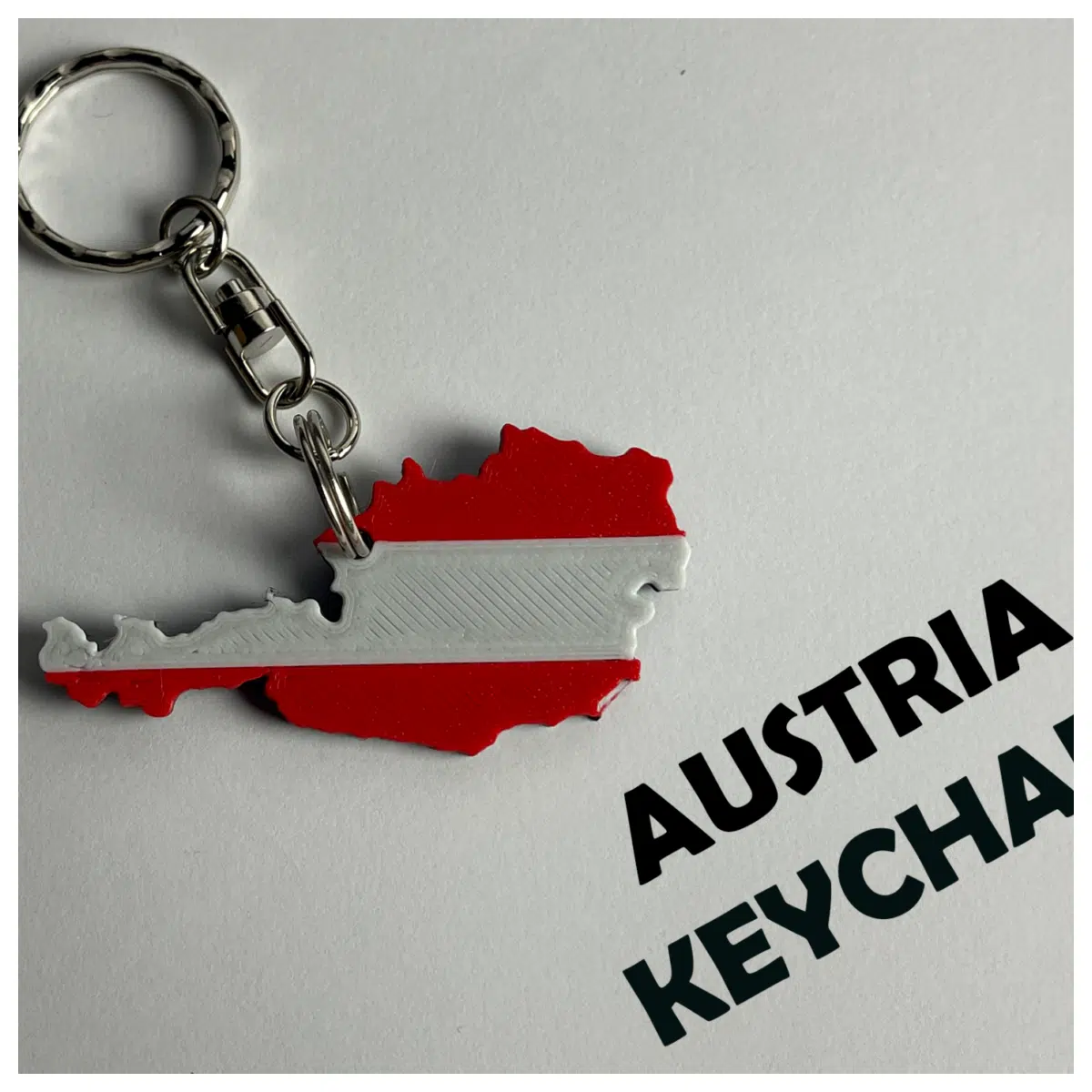 Austria Keychain Silhouette National Flag Keyring Travel Souvenir Gift Decoration