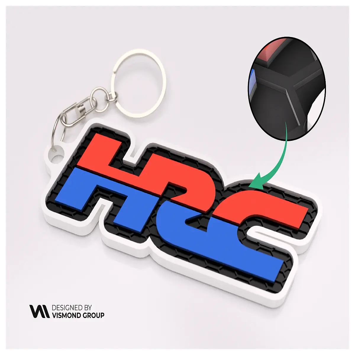 HRC Keychain Car Parts Racing Accessory Sport Keyring Motorcycle Parts