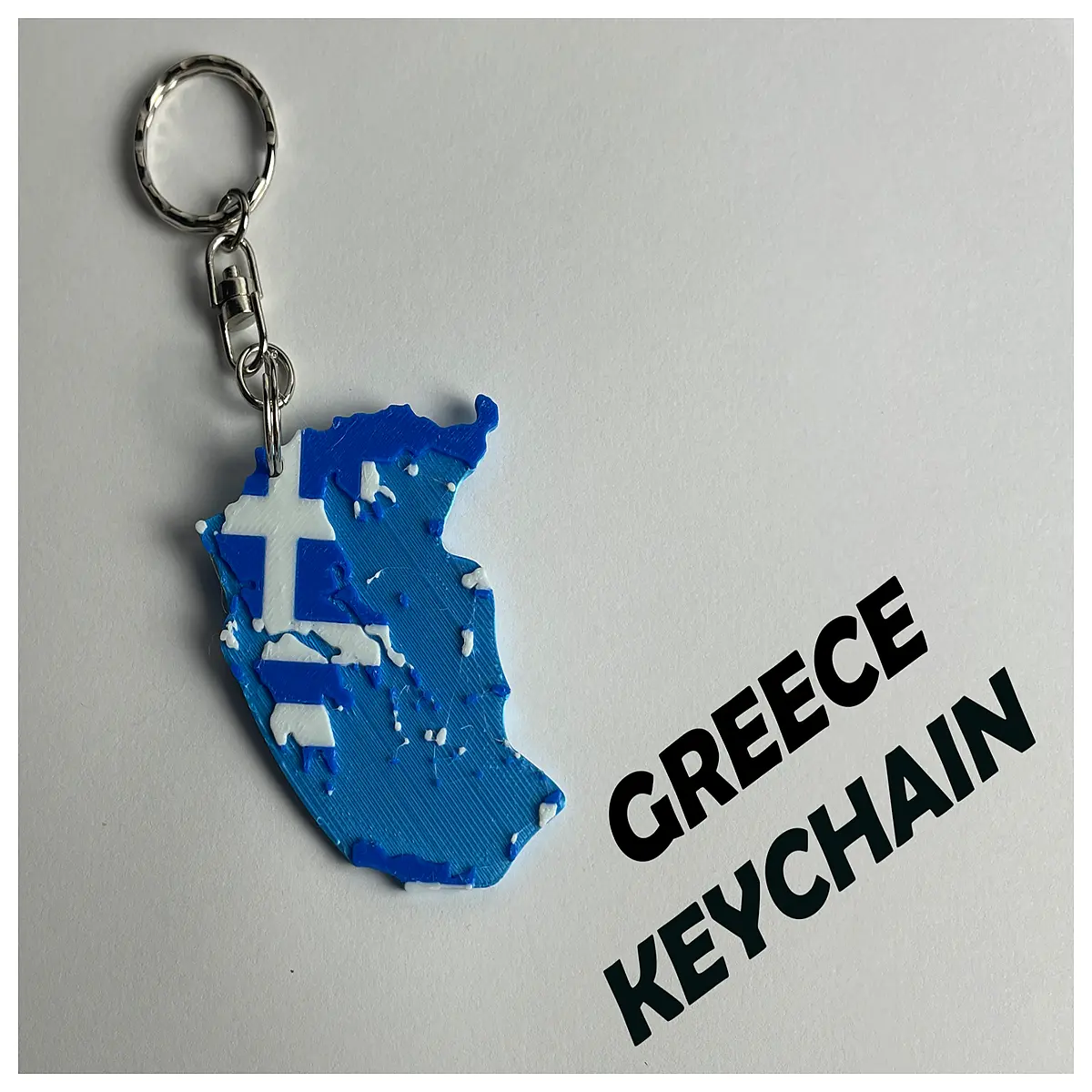 Greek Keychain Greece Landscape Silhouette Travel Souvenir Keyring Minimalist Design Greece Lovers