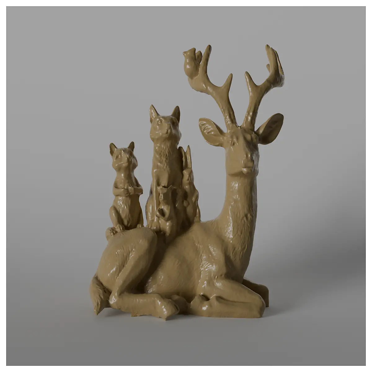 3D Scan Wooden Carved Animal Figurine Realistic Animal Sculpture Home Decor Art Piece Collectible Gift Animal Model Wood Carving Craft