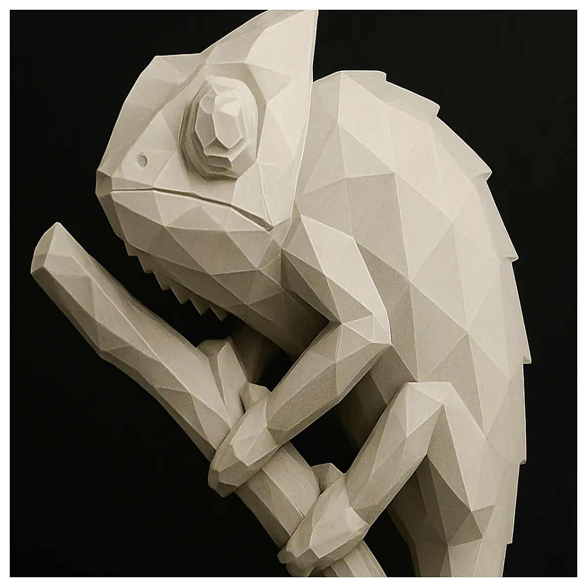 Geometric Chameleon Low Poly Model 3D Printing Parts Architectural Model Decoration Toys Scene Accessories