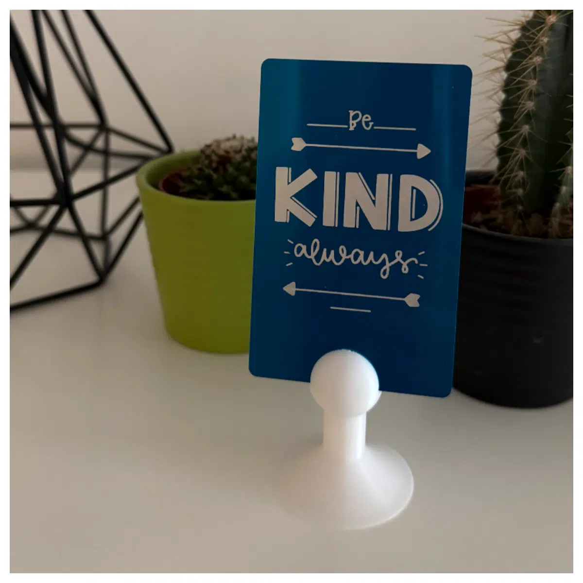 desktop card holder for motivational quotes aluminum business cards office desk organizer