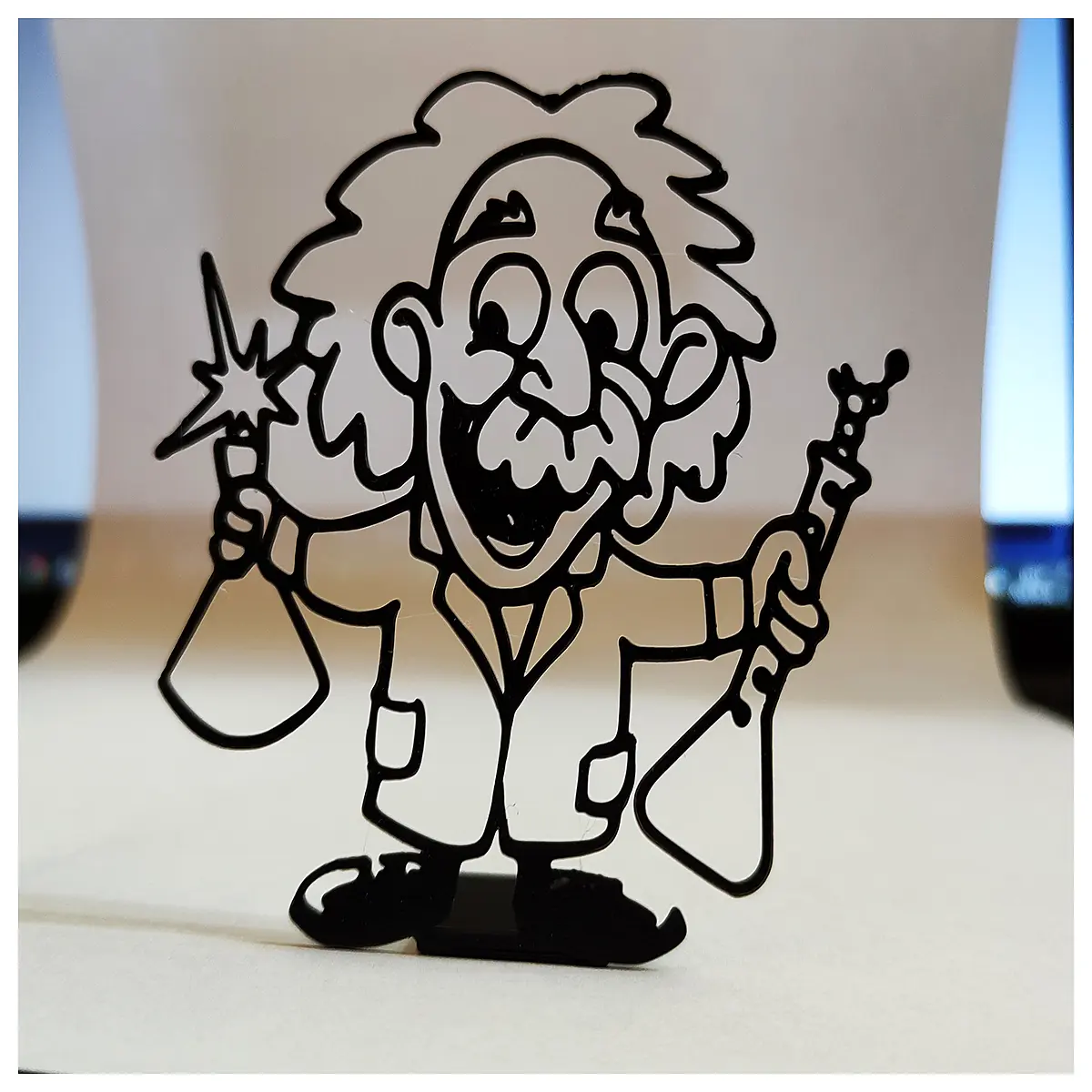 Small Scientist Statue Decoration Figure Desktop Ornament Art Collectible Gift