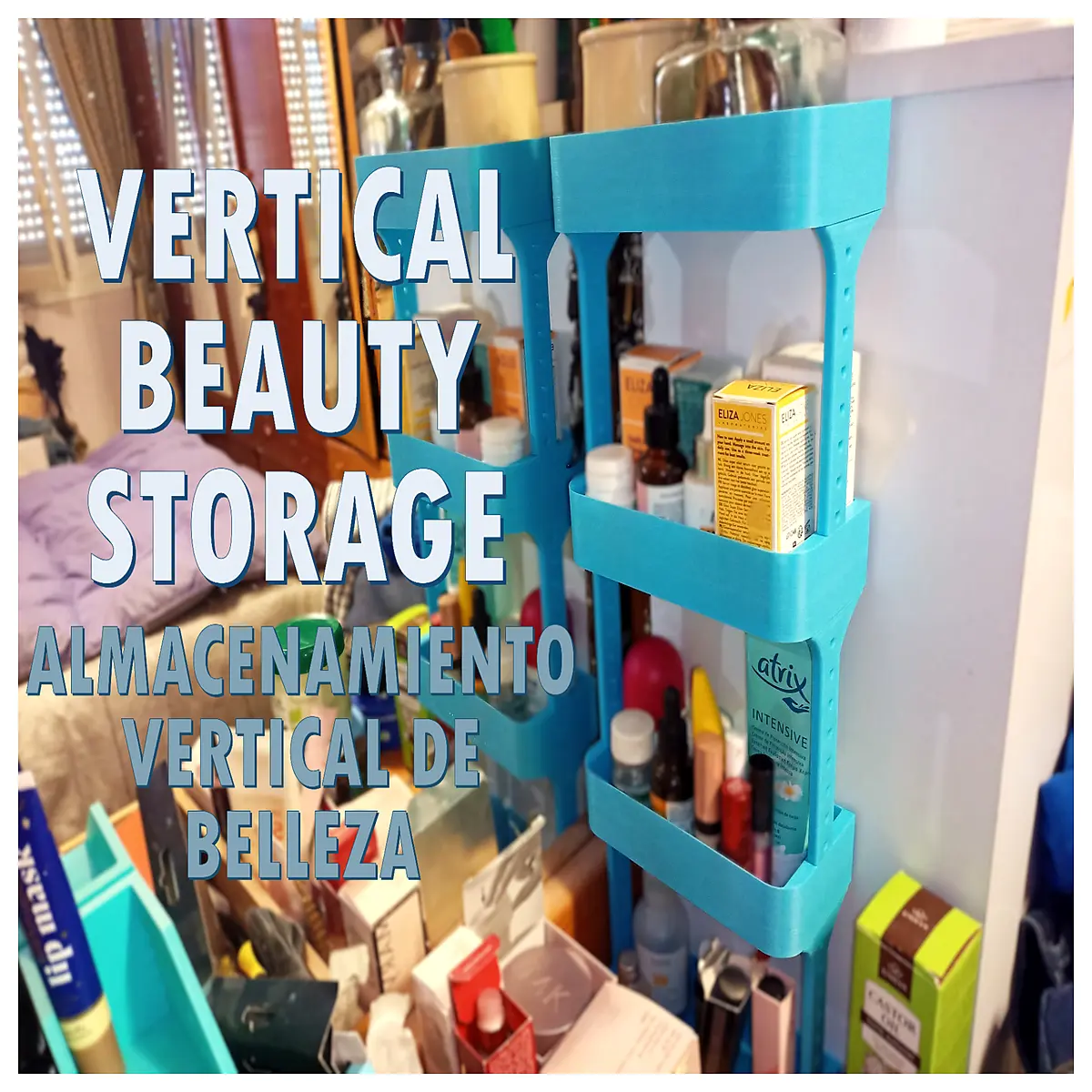 Vertical Cosmetic Organizer Box Multi Layer Storage Shelf Makeup Display Shelf Bathroom Organizer Storage Box