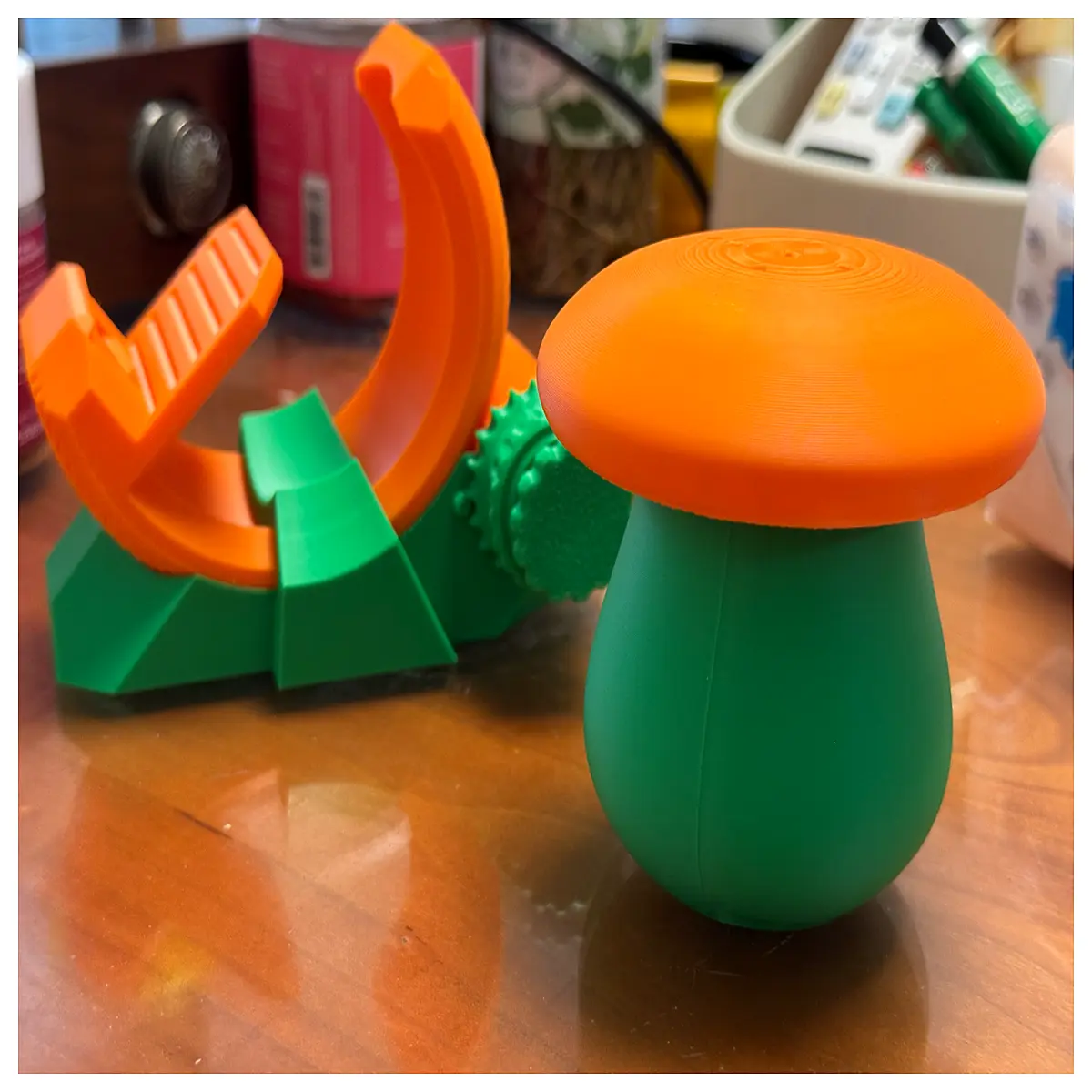 mushroom toothpick holder print pla petg dual material support structure design